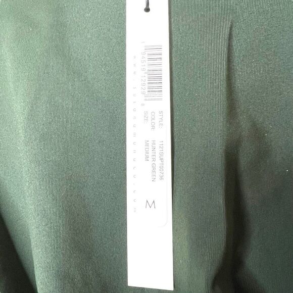 NEW Susana Monaco Cross Front Crew Neck Long Sleeve Top Hunter Green M - Picture 4 of 7